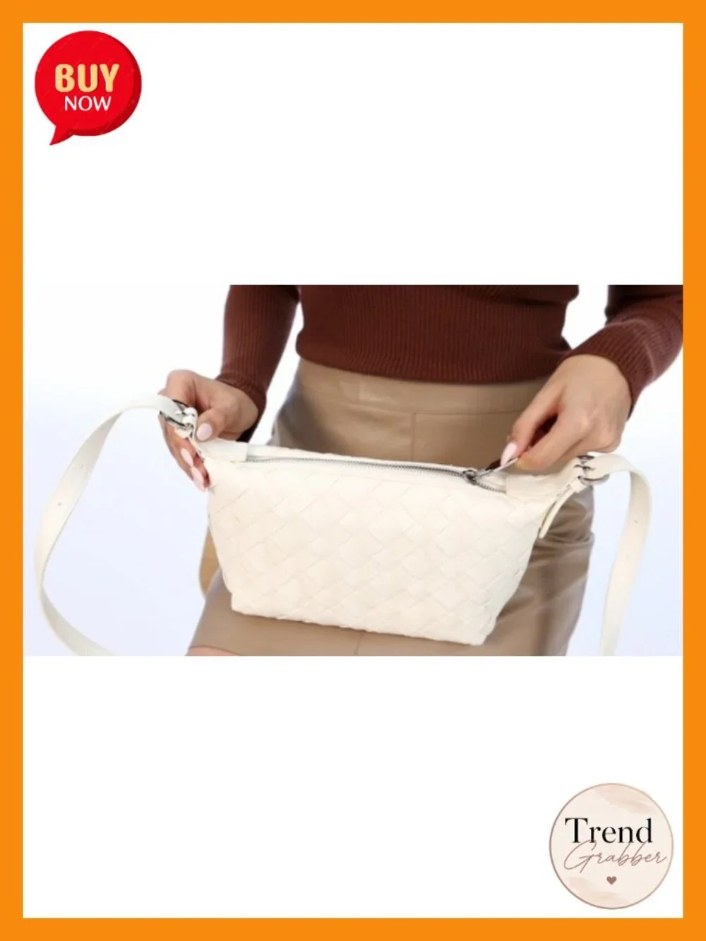 Woven Faux Leather Hobo Bag Shoulder Crossbody Purse with Zipper